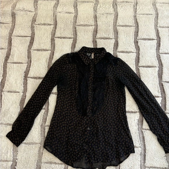 Free people brown floral top - Picture 2 of 4